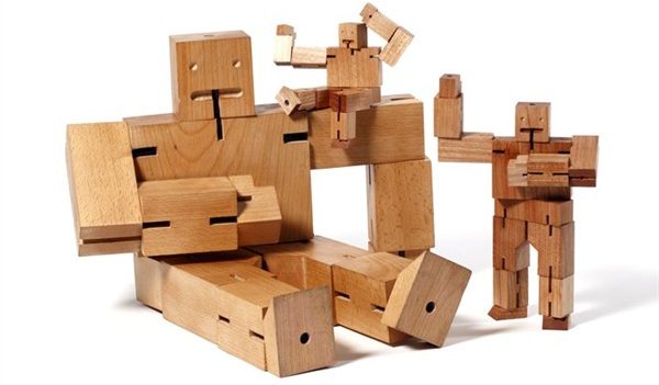 cubebot drewniana zabawka dla dzieci