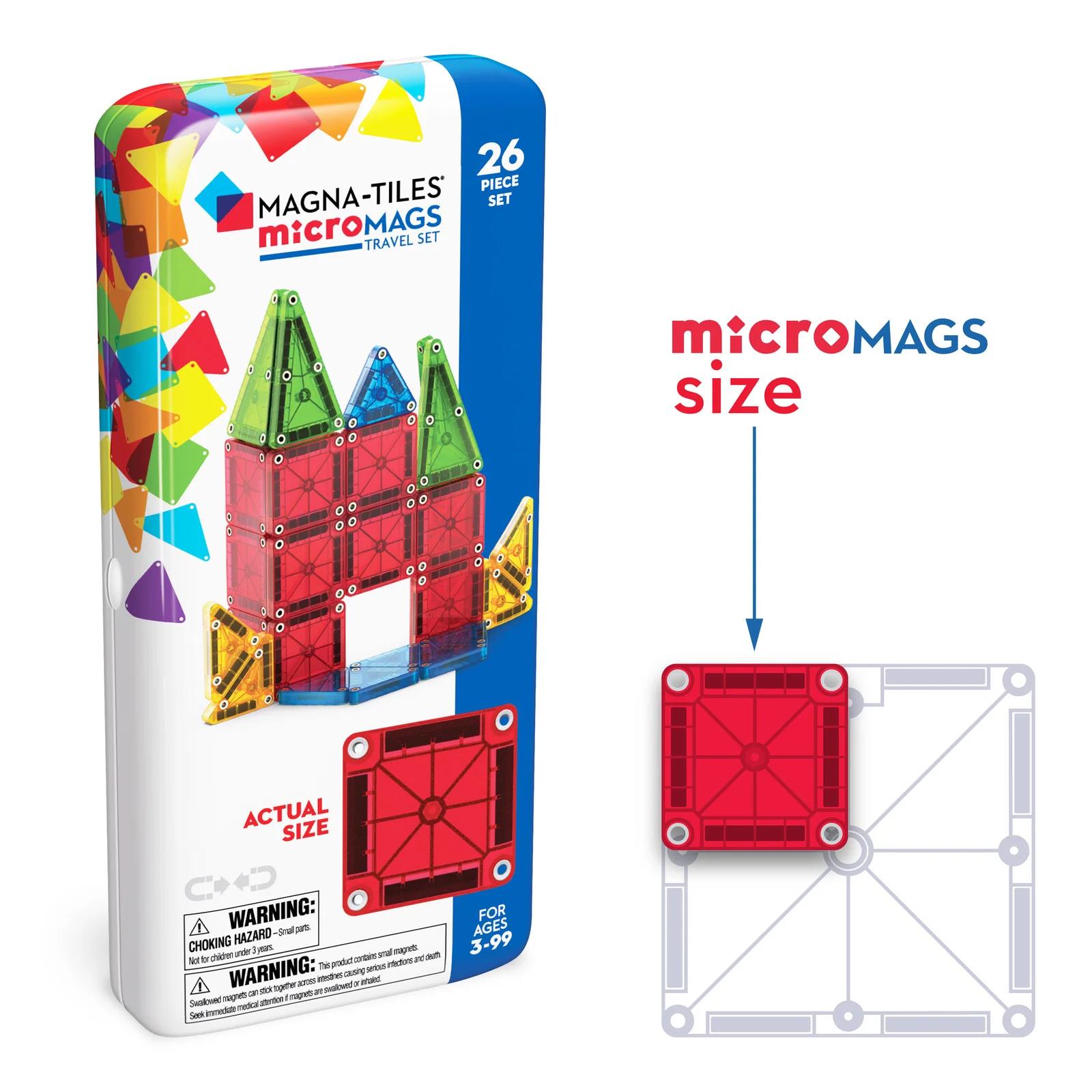 MAGNA-TILES® Klocki Magnetyczne Travel microMAGS 26 el.