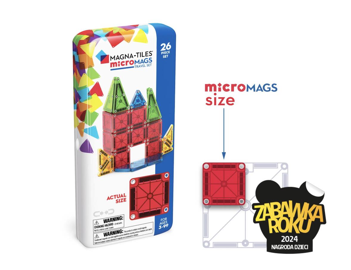 MAGNA-TILES® Klocki Magnetyczne Travel microMAGS 26 el.