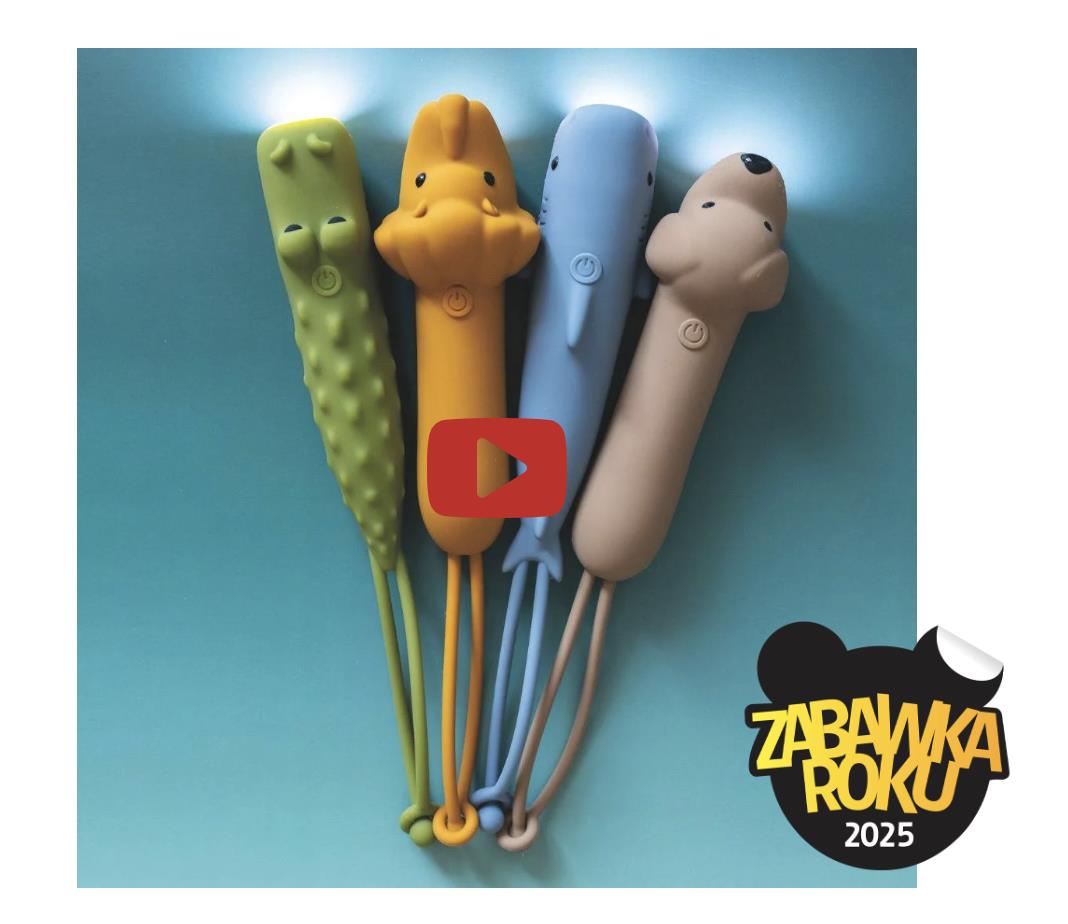 Latarki-zwierzaki marki Rabbit & Friends: CROCO, SHARKY, LEO, BUDDY.