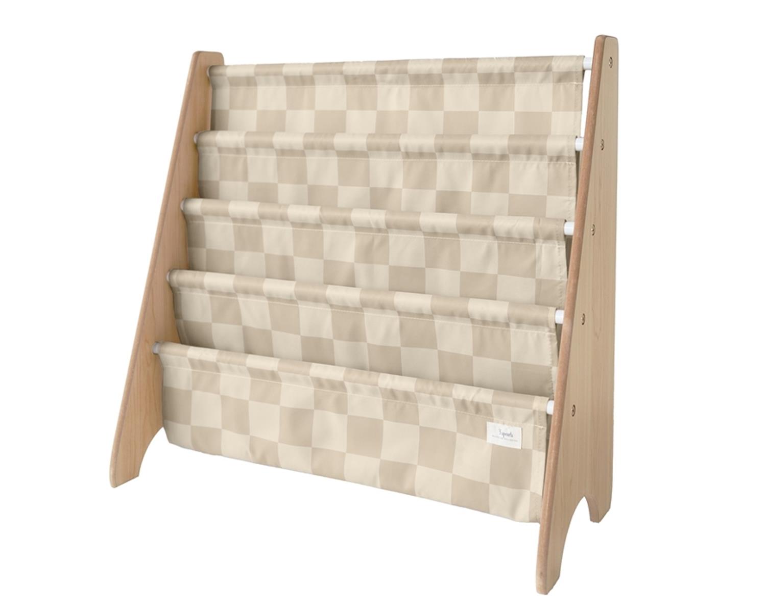 3 Sprouts Stojak na Książki Recycled Checkerboard Beige