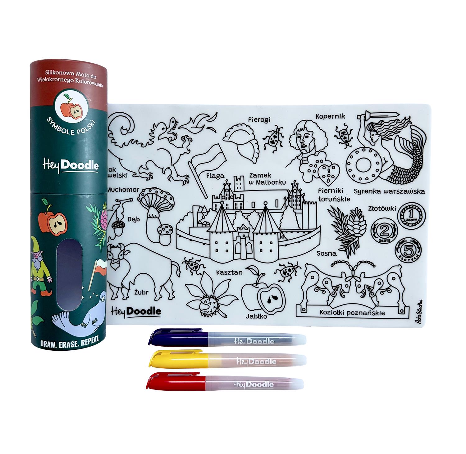 Silikonowa Mata HeyDoodle do wielokrotnego kolorowania 