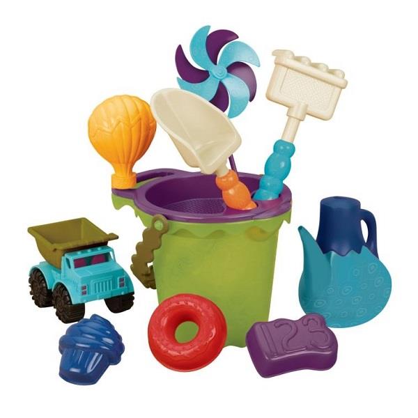 Zestaw akcesoriów do zabawy w piasku w praktycznej torbie od B.toys