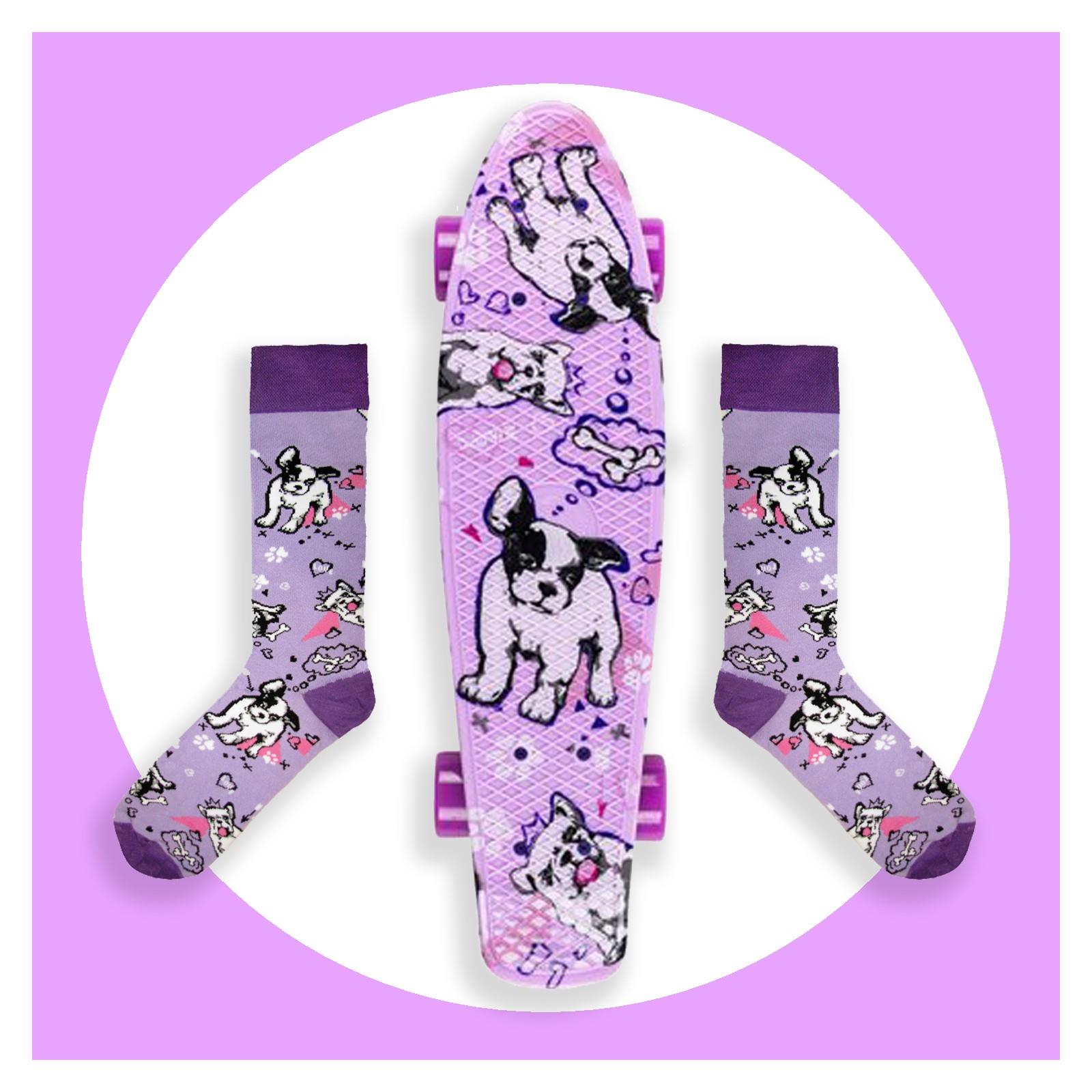 Fishka® Dogs/White/Summer Purple + skarpetki
